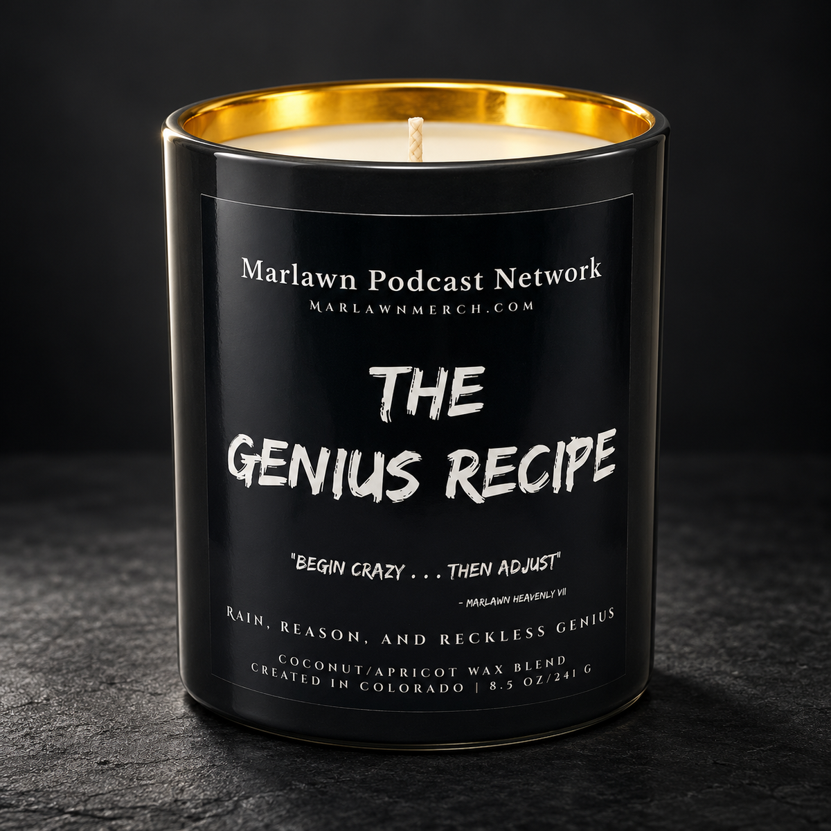 The Genius Recipe™ Candle — Black with Gold Interior